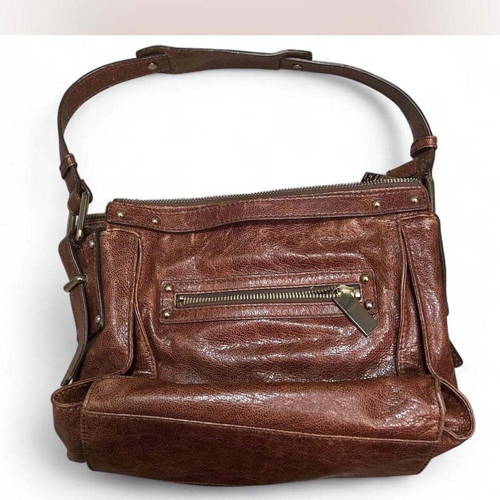 Kooba Rich Brown Leather Shoulder Bag
